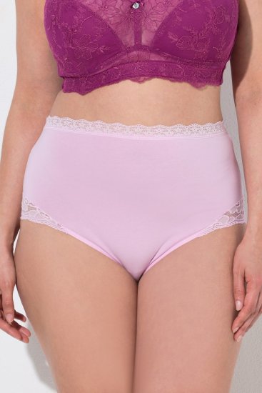 Ulla Popken 831866 Trosor med hög midja och spets 3-pack Mörkblå - Trosor - 