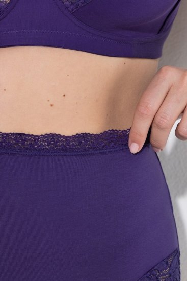 Ulla Popken 831866 Trosor med hög midja och spets 3-pack Kungsblå - Trosor - 
