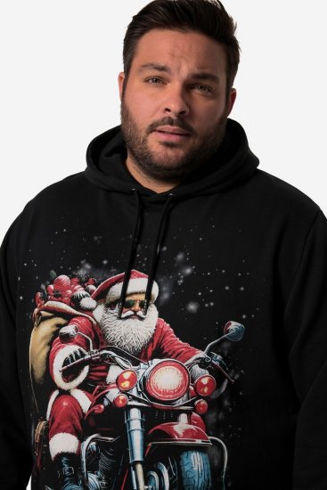 Men+ 100 Hoodie Tomte på motorcykel Svart - Tröjor & hoodies - Stora hoodies & tröjor - 2XL-14XL