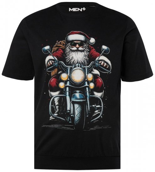 Men+ 148 T-shirt bellyfit Tomte på motorcykel Svart - T-shirts - Stora T-shirts - 2XL-14XL