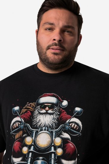 Men+ 148 T-shirt bellyfit Tomte på motorcykel Svart - T-shirts - Stora T-shirts - 2XL-14XL