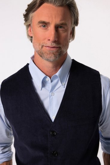 Boston Park 952 Manchesterväst med stickad rygg Mörkblå - Kostymer och kavajer - Kostymer i stora storlekar
