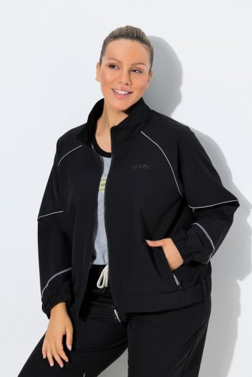 Ulla Popken 833237 Sportjacka med reflexdetaljer Svart - Jackor - Damjackor i stora storlekar
