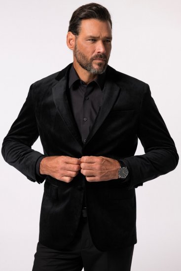 JP1880 Jacket Velvet Business Smoking Black - Kostymer och kavajer - Kostymer i stora storlekar