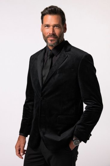 JP1880 Jacket Velvet Business Smoking Black - Kostymer och kavajer - Kostymer i stora storlekar