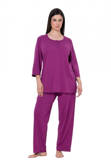 Ulla Popken 833660 Pyjamas Violett - Pyjamas/Loungewear - 