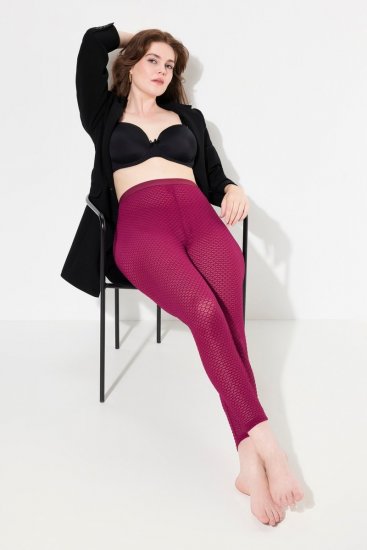 Ulla Popken 833718 Strumpleggings med spets Bärröd - Strumpbyxor & strumpor - 