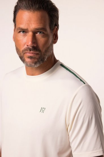 JP1880 QuickDry Stripes Tennis T-Shirt Off White - Träningskläder & friluft - Träningskläder till herr i stora storlekar