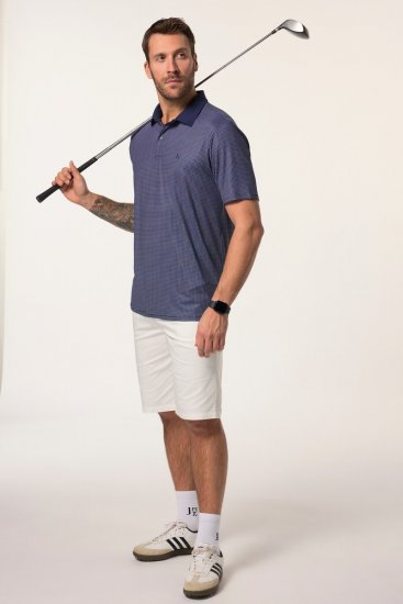 JP1880 Jay-Pi QuickDry Small Print Golf Polo Shirt Navy Blue - Pikétröjor - Stora pikétröjor - 2XL-8XL