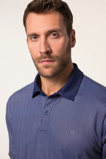 JP1880 Jay-Pi QuickDry Small Print Golf Polo Shirt Navy Blue - Pikétröjor - Stora pikétröjor - 2XL-8XL