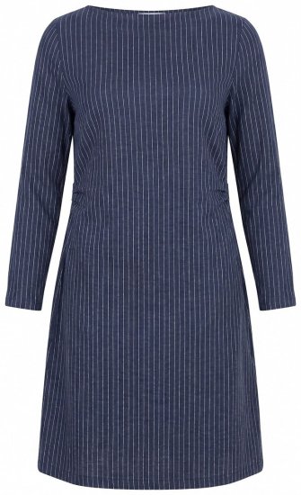Ulla Popken 834371 Randig sweatklänning Mörkblå - Sweatklänningar - 