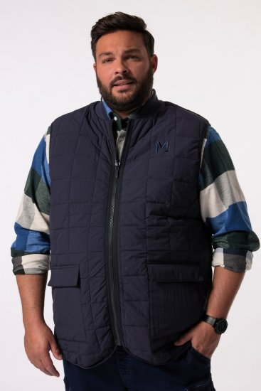 Men+ 464 Quiltad väst med collegekrage Mörkblå - Jackor - Stora jackor - 2XL-12XL