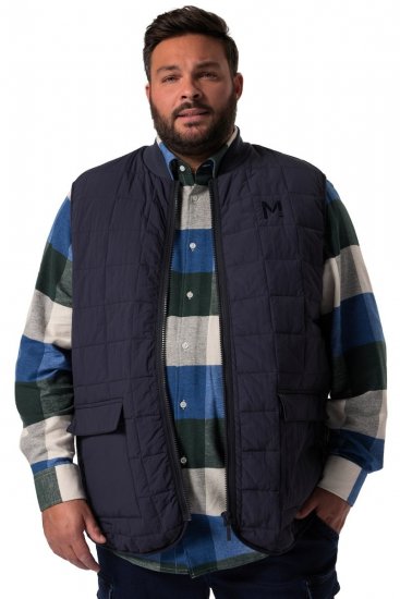 Men+ 464 Quiltad väst med collegekrage Mörkblå - Jackor - Stora jackor - 2XL-12XL