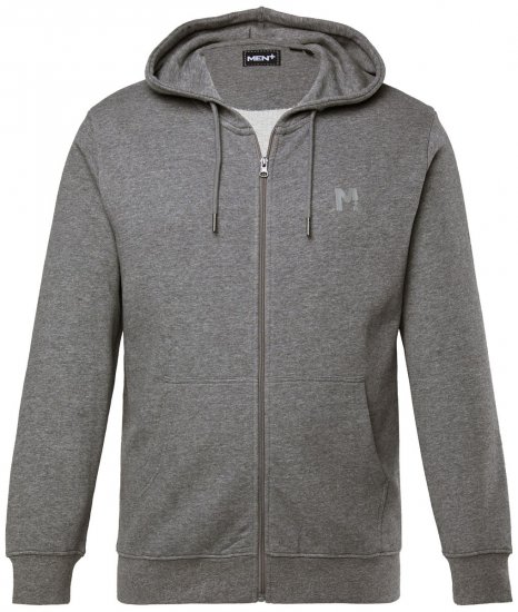 Men+ 851 Hoodie med dragkedja Gråmelerad - Tröjor & hoodies - Stora hoodies & tröjor - 2XL-14XL