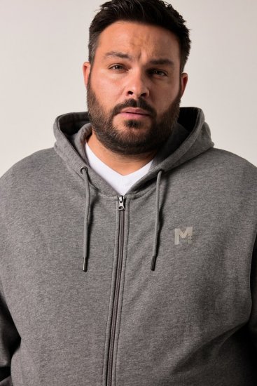 Men+ 851 Hoodie med dragkedja Gråmelerad - Tröjor & hoodies - Stora hoodies & tröjor - 2XL-14XL
