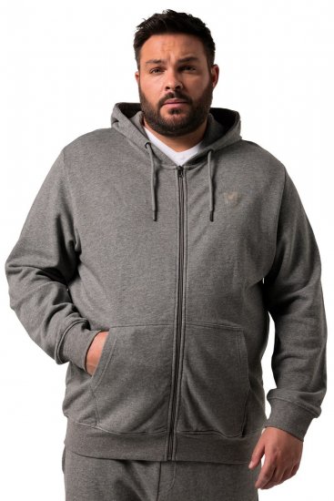 Men+ 851 Hoodie med dragkedja Gråmelerad - Tröjor & hoodies - Stora hoodies & tröjor - 2XL-14XL