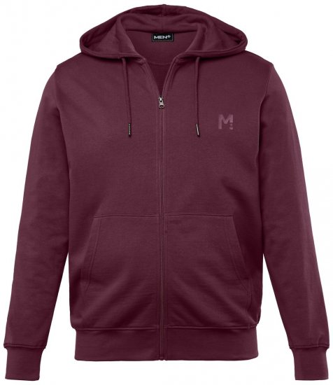 Men+ 851 Hoodie med dragkedja Plommon - Tröjor & hoodies - Stora hoodies & tröjor - 2XL-14XL