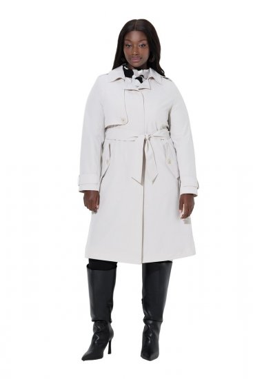 Ulla Popken 834990 Trenchcoat Taupe - Kappor - Kappor i stora storlekar
