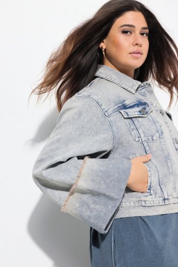 Ulla Popken 835486 Jeansjacka med vida ärmar Denimblå - Jackor - Damjackor i stora storlekar