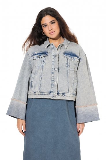 Ulla Popken 835486 Jeansjacka med vida ärmar Denimblå - Jackor - Damjackor i stora storlekar