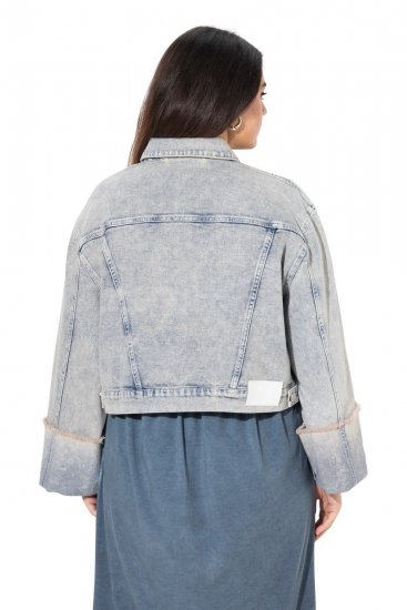 Ulla Popken 835486 Jeansjacka med vida ärmar Denimblå - Jackor - Damjackor i stora storlekar
