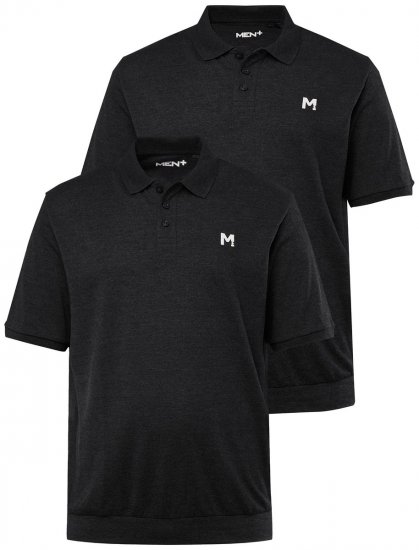 Men+ 266 Pikétröja bellyfit Svart 2-pack - Pikétröjor - Stora pikétröjor - 2XL-8XL
