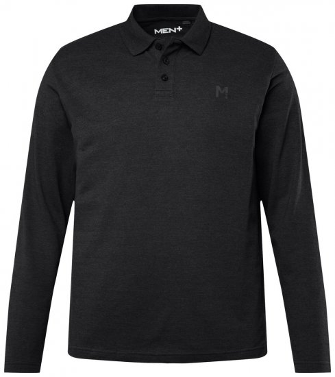 Men+ 270 Pikéskjorta med lång ärm Svart - Pikétröjor - Stora pikétröjor - 2XL-8XL