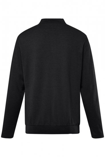 Men+ 274 Pikéskjorta med lång ärm bellyfit Svart - Pikétröjor - Stora pikétröjor - 2XL-8XL