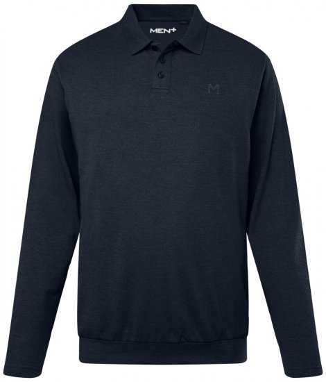 Men+ 274 Pikéskjorta med lång ärm bellyfit Mörkblå - Pikétröjor - Stora pikétröjor - 2XL-8XL