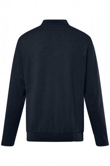 Men+ 274 Pikéskjorta med lång ärm bellyfit Mörkblå - Pikétröjor - Stora pikétröjor - 2XL-8XL