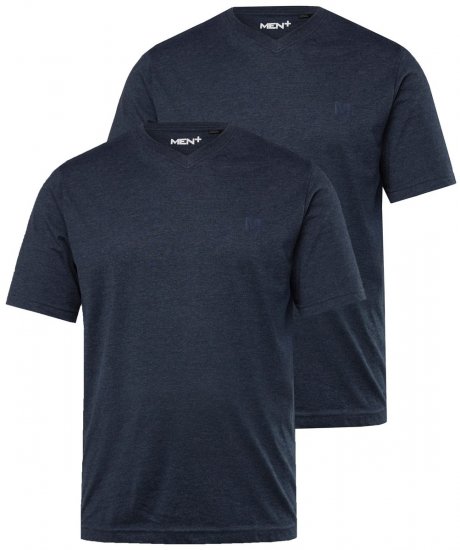 Men+ 299 T-shirt med V-ringning Mörkblå 2-pack - T-shirts - Stora T-shirts - 2XL-14XL