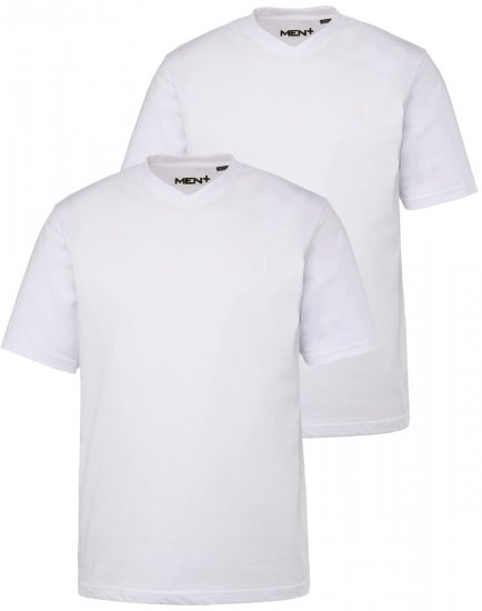 Men+ 299 T-shirt med V-ringning Vit 2-pack - T-shirts - Stora T-shirts - 2XL-14XL
