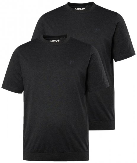 Men+ 311 T-shirt bellyfit Svart 2-pack - T-shirts - Stora T-shirts - 2XL-14XL