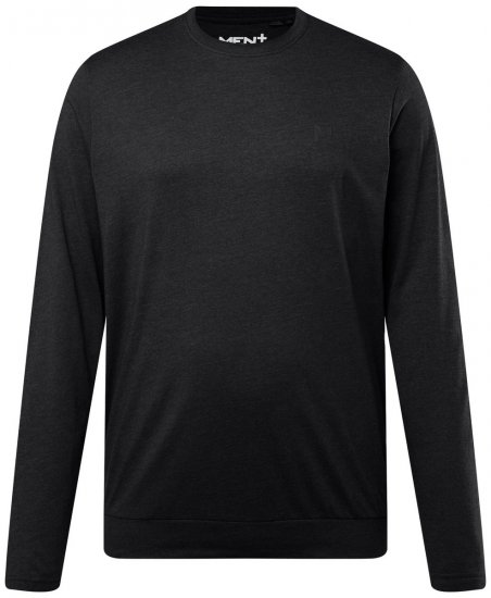 Men+ 313 Långärmad T-shirt bellyfit Svart - T-shirts - Stora T-shirts - 2XL-14XL