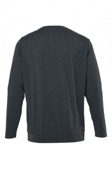 Men+ 313 Långärmad T-shirt bellyfit Mörkgrå melerad - T-shirts - Stora T-shirts - 2XL-14XL