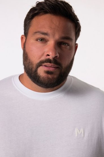 Men+ 313 Långärmad T-shirt bellyfit Vit - T-shirts - Stora T-shirts - 2XL-14XL
