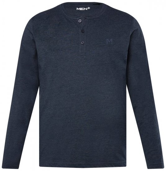 Men+ 383 Henleytröja Mörkblå - T-shirts - Stora T-shirts - 2XL-14XL
