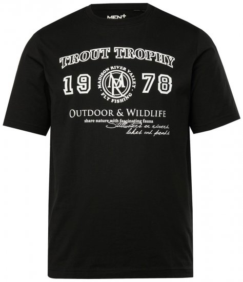 Men+ 424 T-shirt Trout Trophy Svart - T-shirts - Stora T-shirts - 2XL-14XL