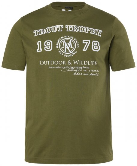 Men+ 424 T-shirt Trout Trophy Mörkoliv - T-shirts - Stora T-shirts - 2XL-14XL