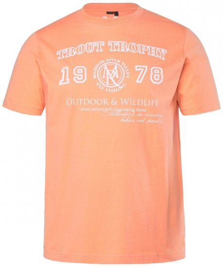 Men+ 424 T-shirt Trout Trophy Mörk aprikos - T-shirts - Stora T-shirts - 2XL-14XL