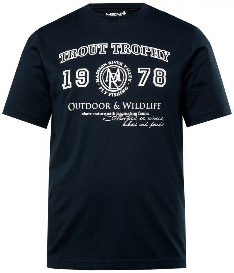 Men+ 424 T-shirt Trout Trophy Mörkblå - T-shirts - Stora T-shirts - 2XL-14XL