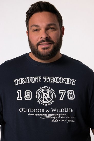 Men+ 424 T-shirt Trout Trophy Mörkblå - T-shirts - Stora T-shirts - 2XL-14XL