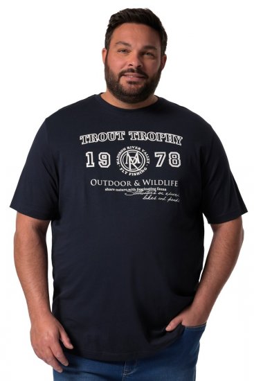 Men+ 424 T-shirt Trout Trophy Mörkblå - T-shirts - Stora T-shirts - 2XL-14XL