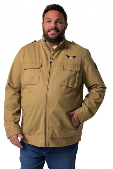 Men+ 641 Bomullsjacka med ståkrage Kamelbrun - Jackor - Stora jackor - 2XL-12XL