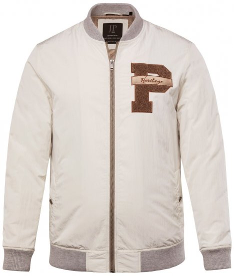 JP1880 836786 Collegejacka med emblem Benvit - Jackor - Stora jackor - 2XL-12XL