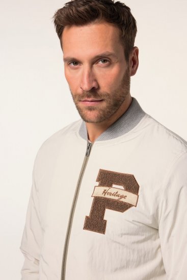 JP1880 836786 Collegejacka med emblem Benvit - Jackor - Stora jackor - 2XL-12XL