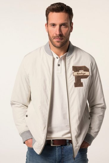 JP1880 836786 Collegejacka med emblem Benvit - Jackor - Stora jackor - 2XL-12XL