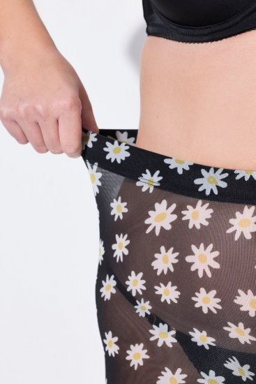 Ulla Popken 836803 Blommiga skavskyddsshorts Svart - Skavskyddsshorts - 
