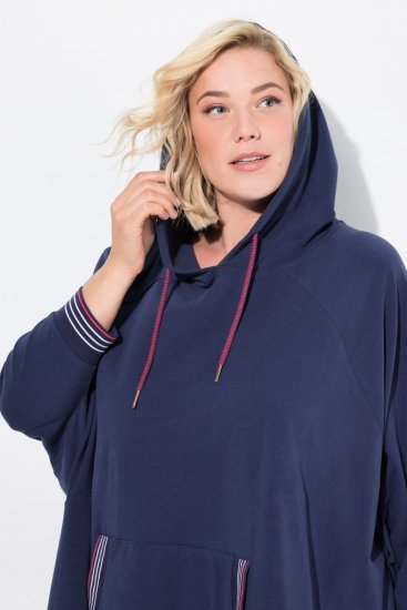 Ulla Popken 837190 Loungeponcho med huva Mörklila - Pyjamas/Loungewear - 