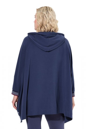 Ulla Popken 837190 Loungeponcho med huva Mörklila - Pyjamas/Loungewear - 